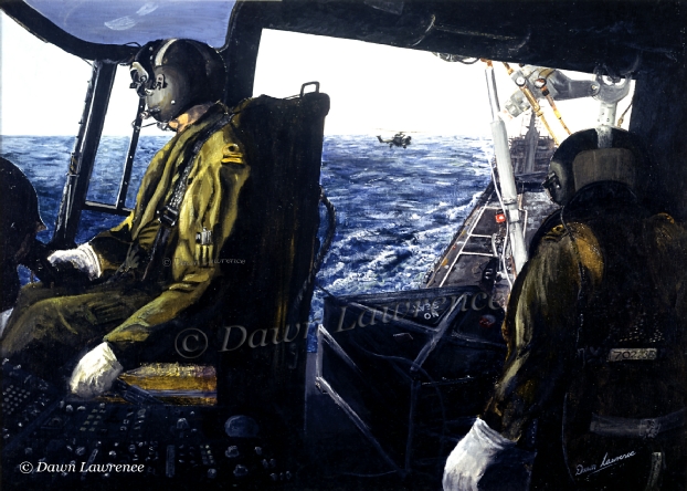 Secondary Roles marine art painting by Dawn Lawrence