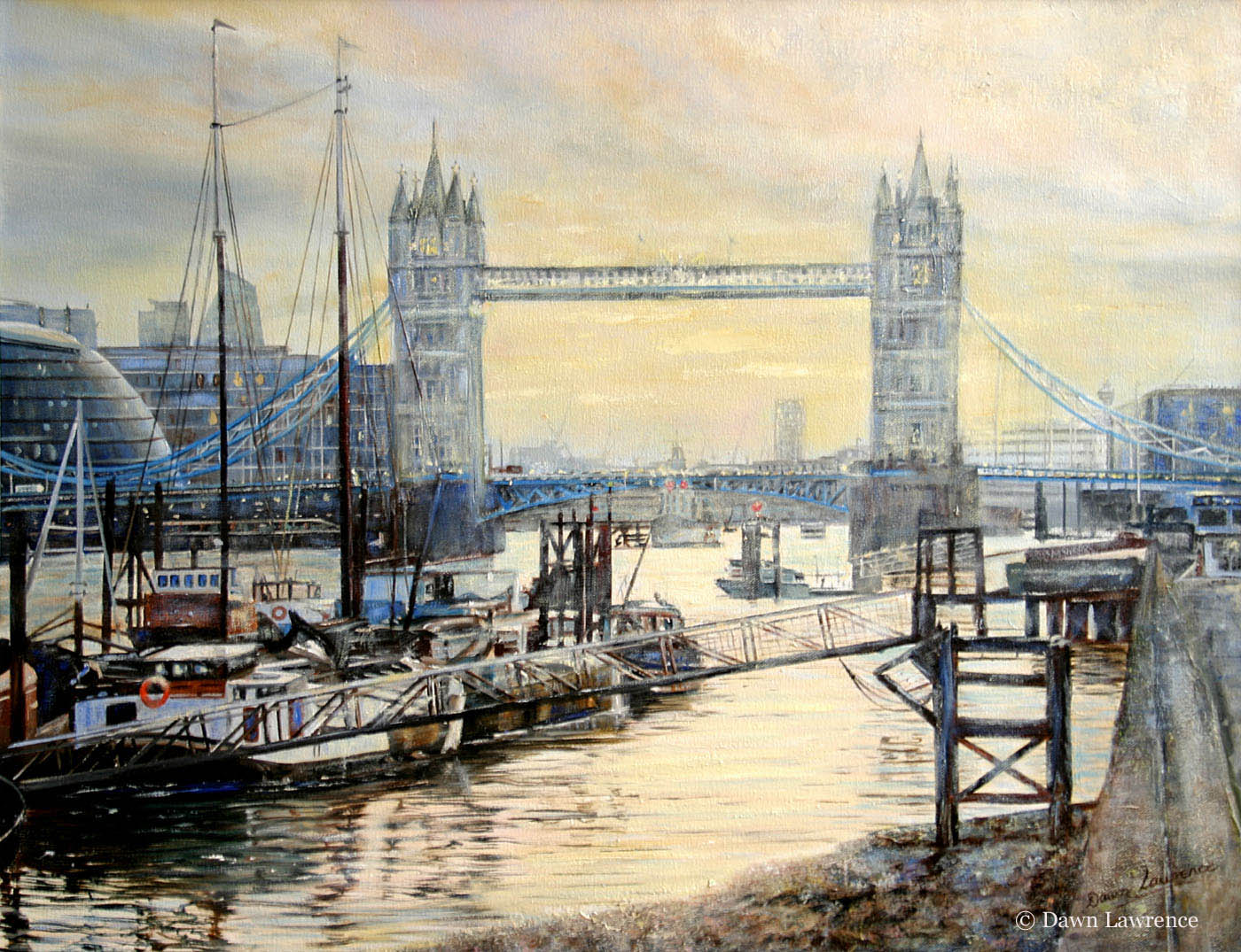 Tower Bridge on the Thames, London oil painting