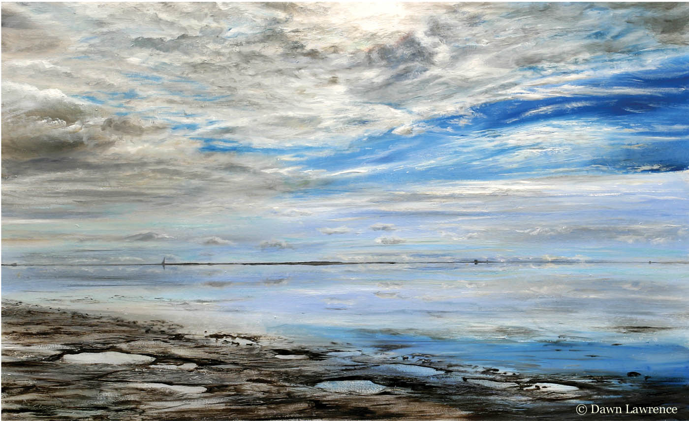 Salt Reflections clouds and water painting